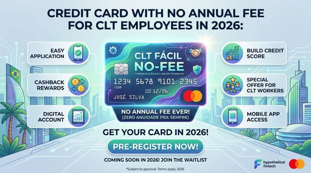 Cartão de crédito sem anuidade para CLT em 2026: